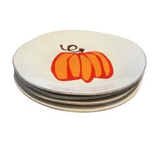Crate and Barrel Plate Salad-Bread- Dessert 
Pumpkin Fall Holiday Halloween